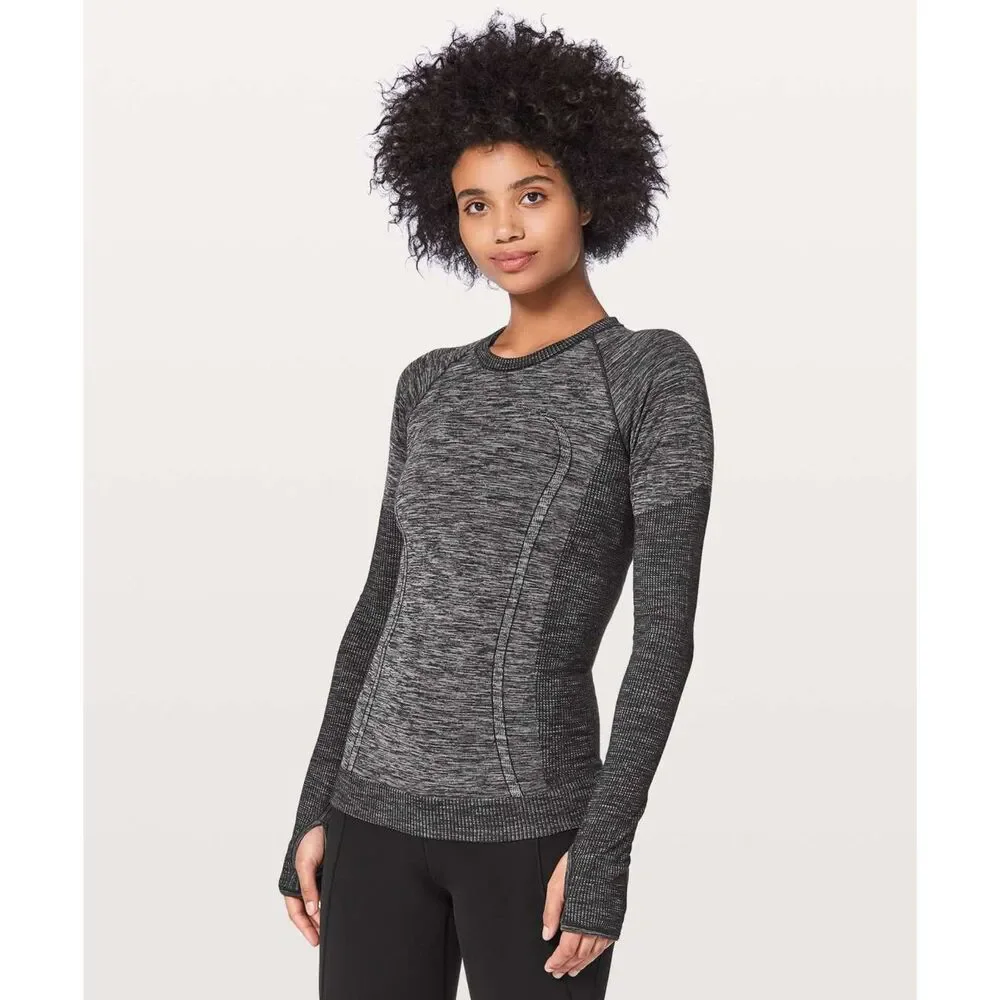 Lululemon Black Long Sleeve Swiftly Wool Pullover Womens Size Unknown